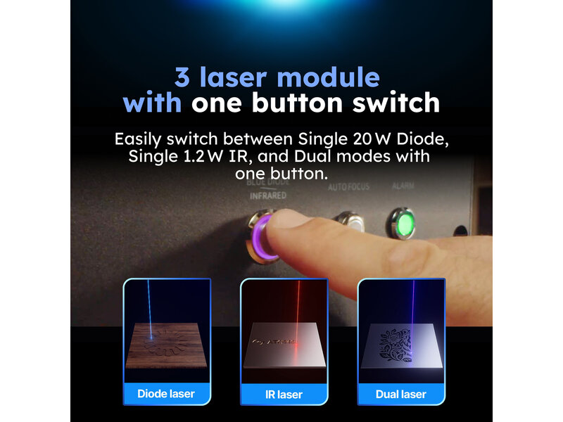 AtomStack Kraft Dual Laser Cutter - 20 W Diode + 1.2 IR