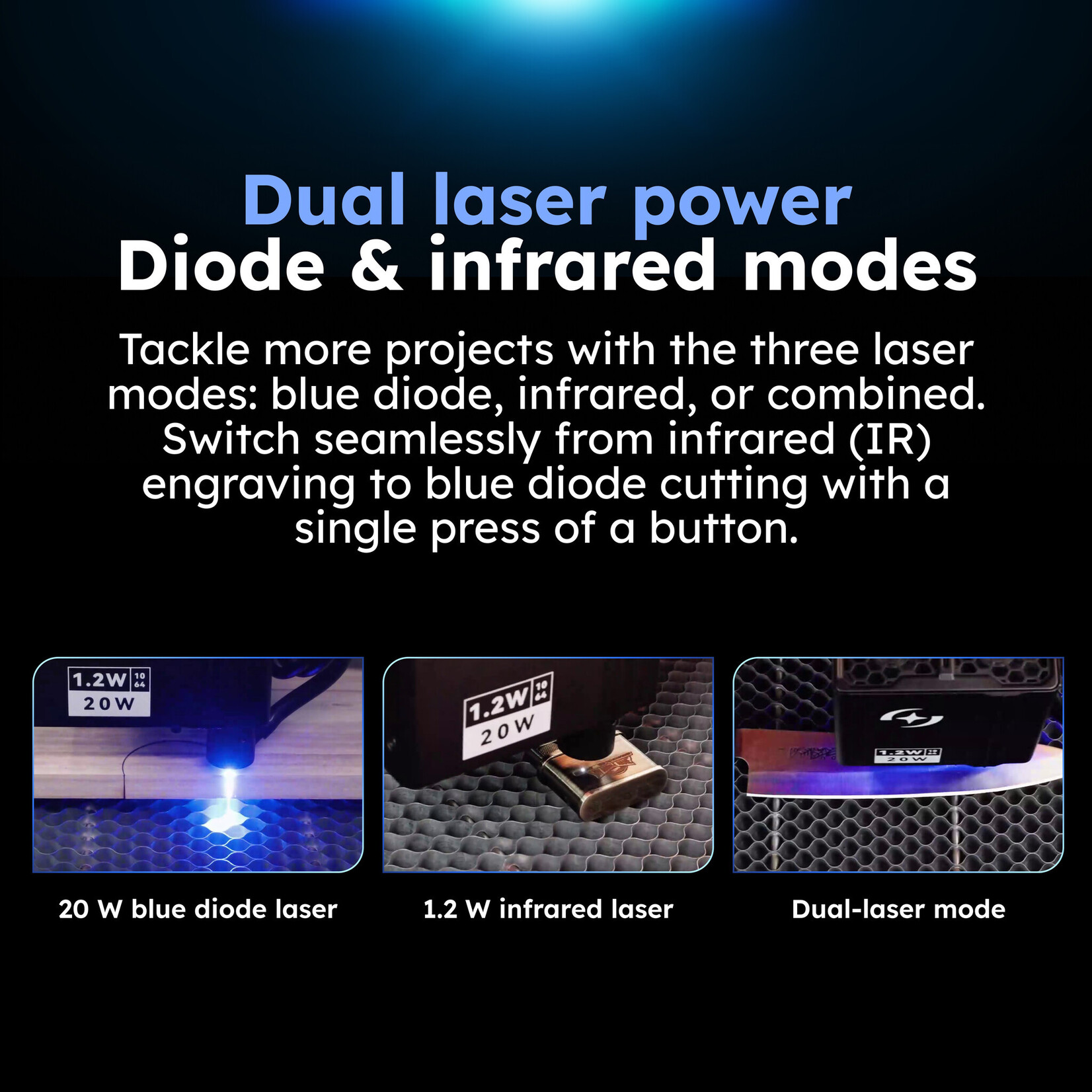 AtomStack Kraft Dual Laser Cutter - 20 W Diode + 1.2 IR