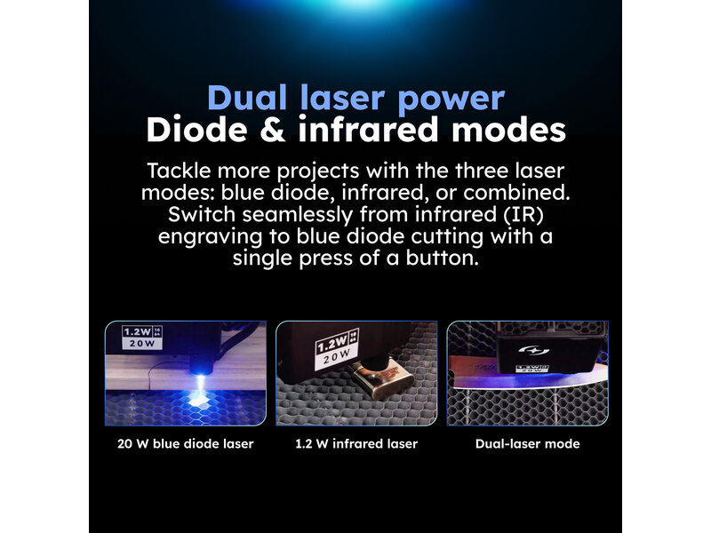 AtomStack Kraft Dual Laser Cutter - 20 W Diode + 1.2 W IR