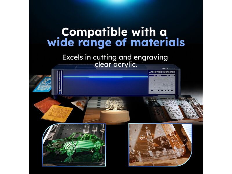 AtomStack Hurricane Laser Cutter 55W