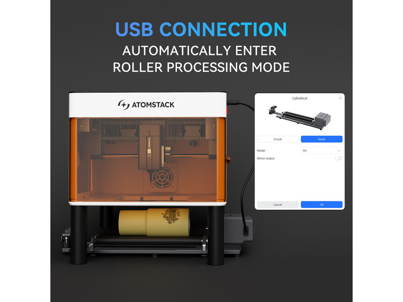 AtomStack R6 Rotary Roller