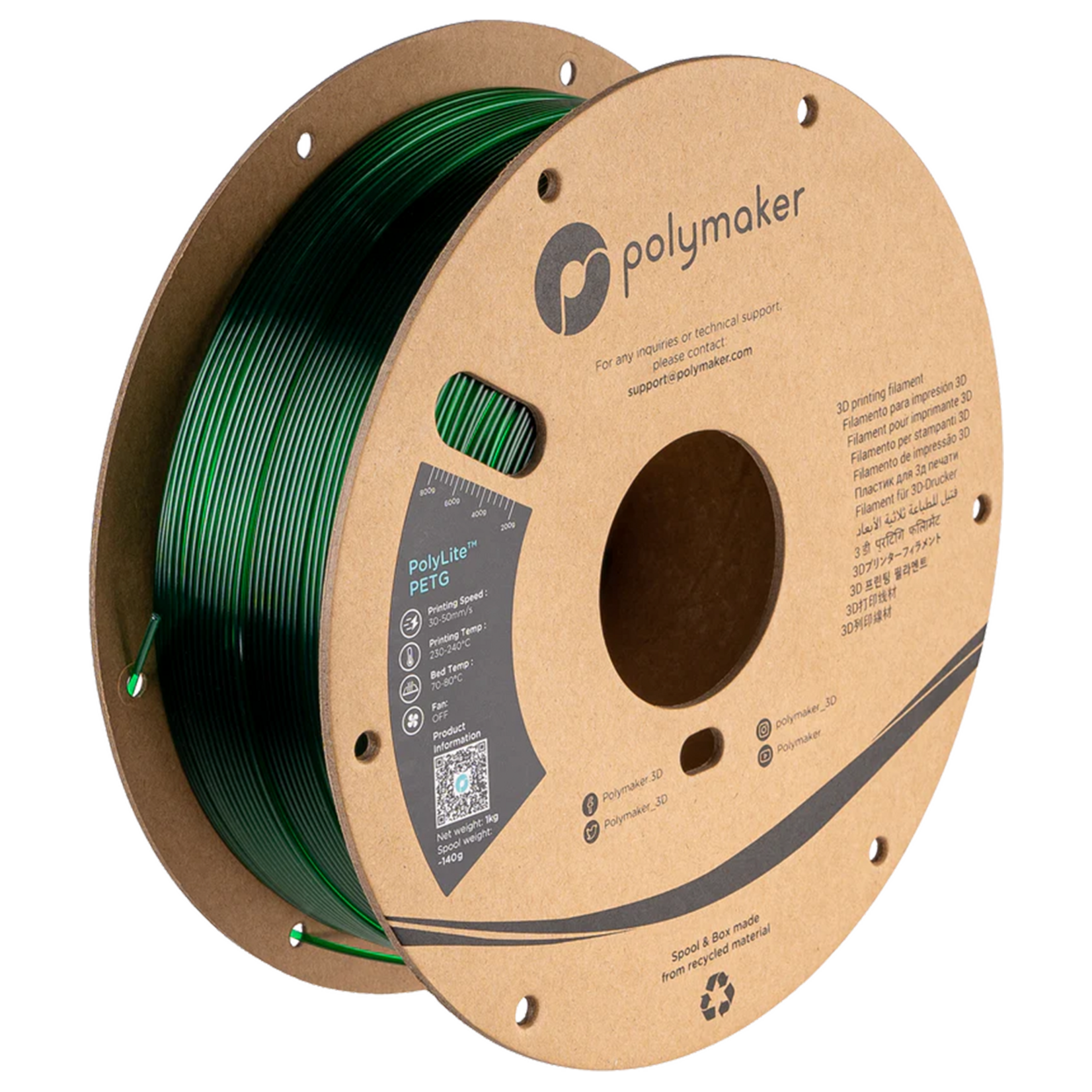 Polymaker Polymaker PolyLite™ PETG Translucent Green