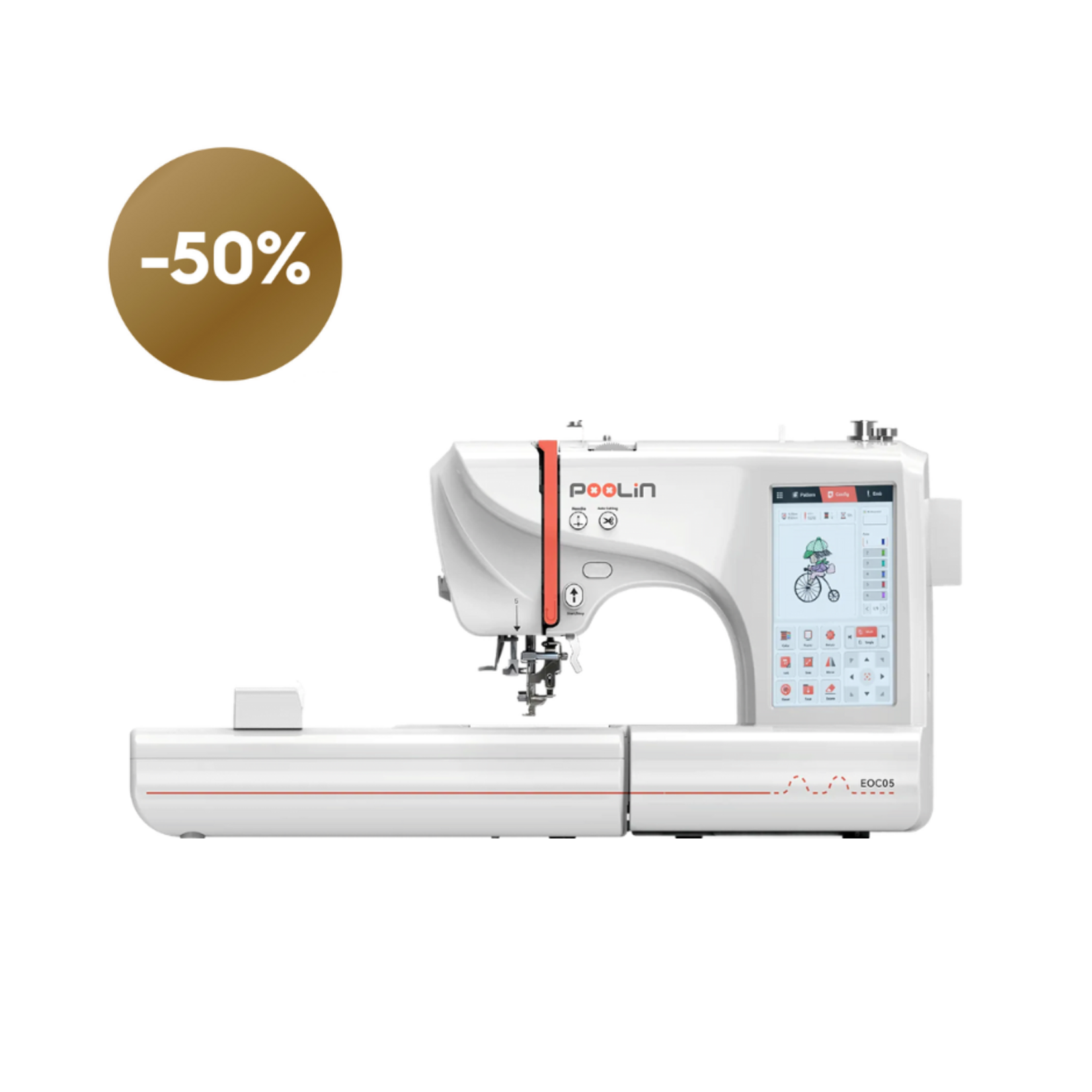 PooLin Open Box Bronze EOC05 Embroidery Machine