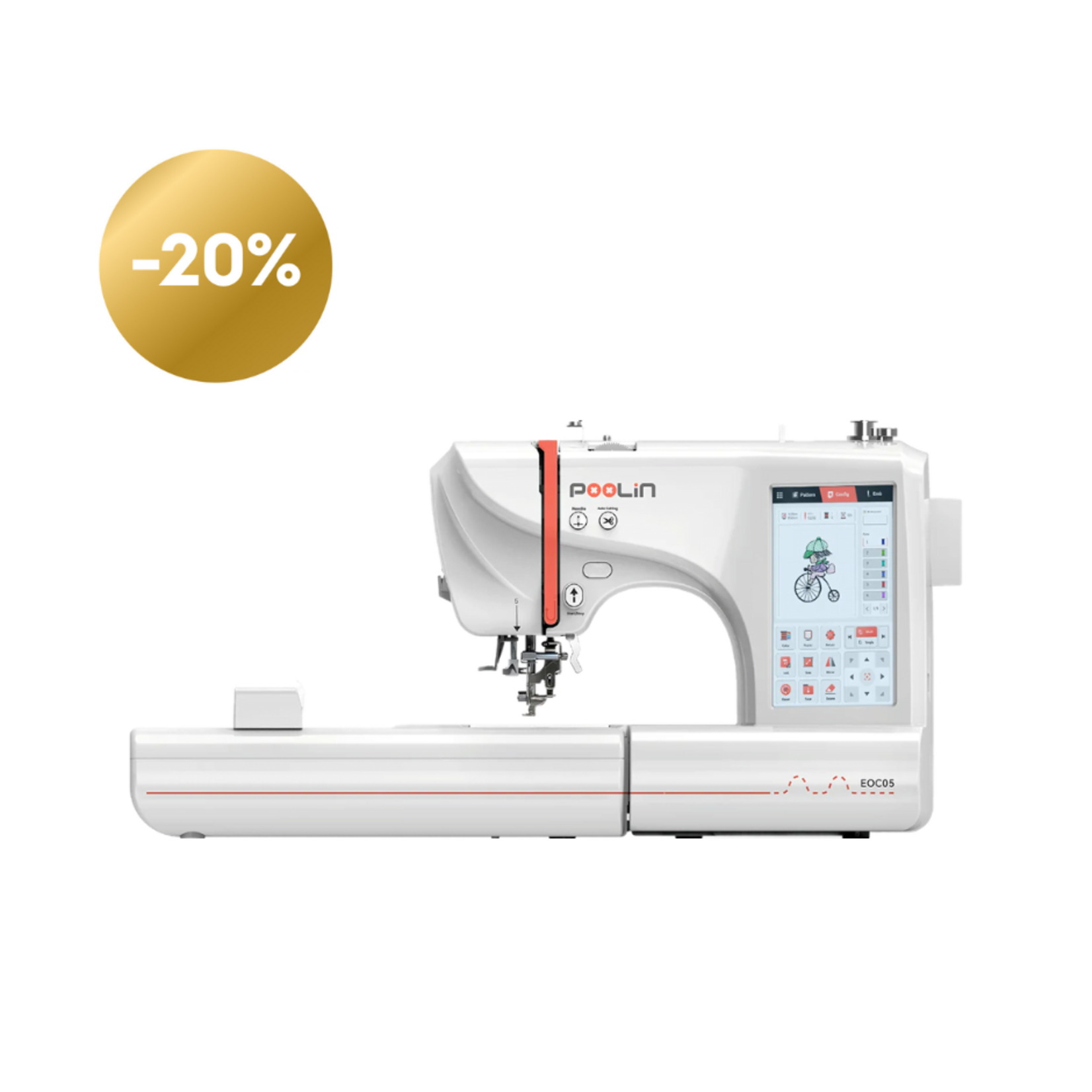 PooLin Open Box Gold EOC06 Embroidery Machine