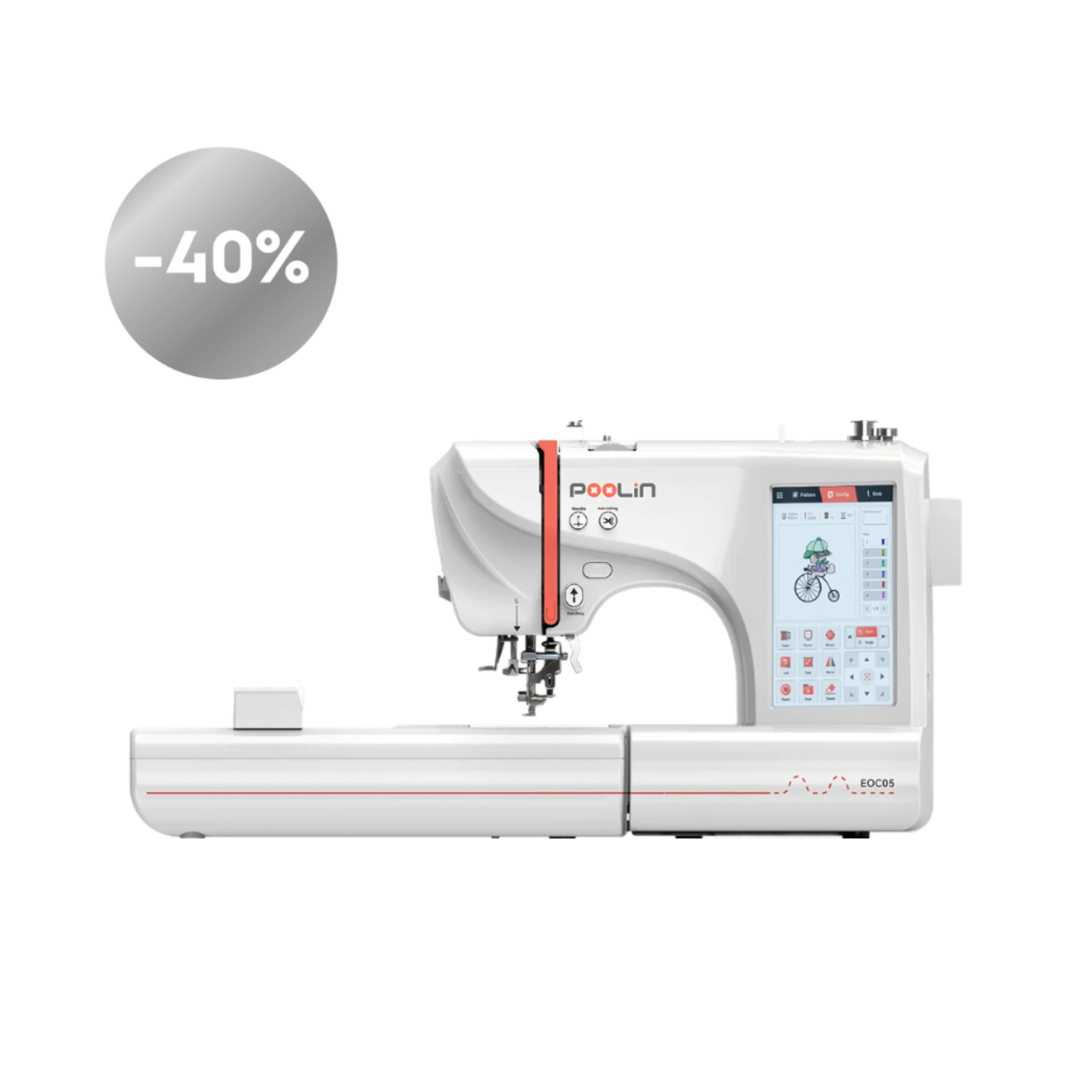 PooLin Open Box Silver EOC06 Embroidery Machine