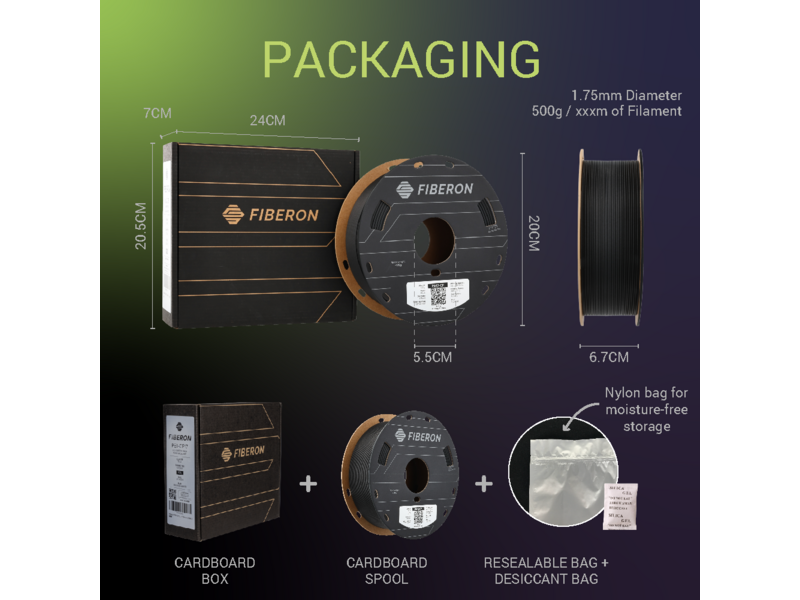 Polymaker Fiberon PA612-CF15 Black 500g 1.75 mm