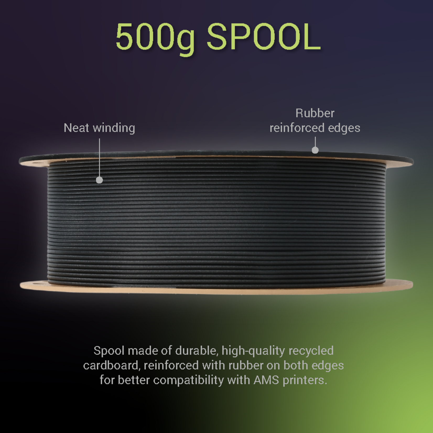 Polymaker Fiberon PA612-CF15 Zwart 500 g 1,75 mm