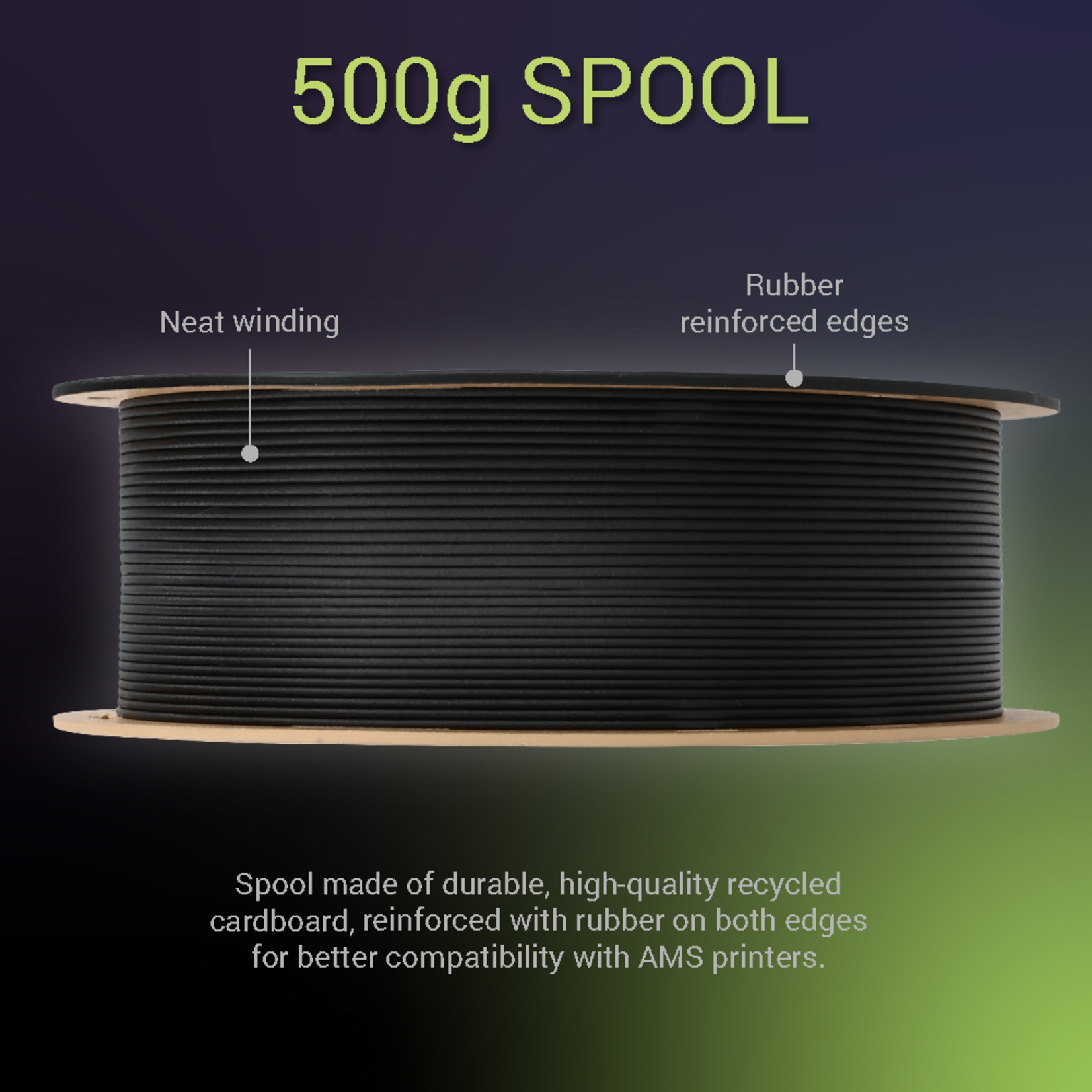 Polymaker Fiberon PA12-CF10 Zwart 500 g 1,75 mm