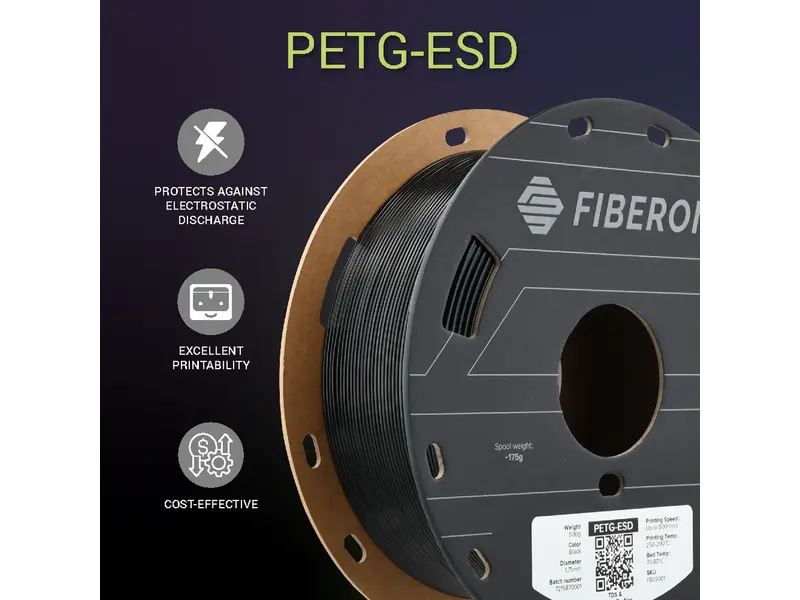 Polymaker Fiberon PETG-ESD Black 500g 1.75 mm