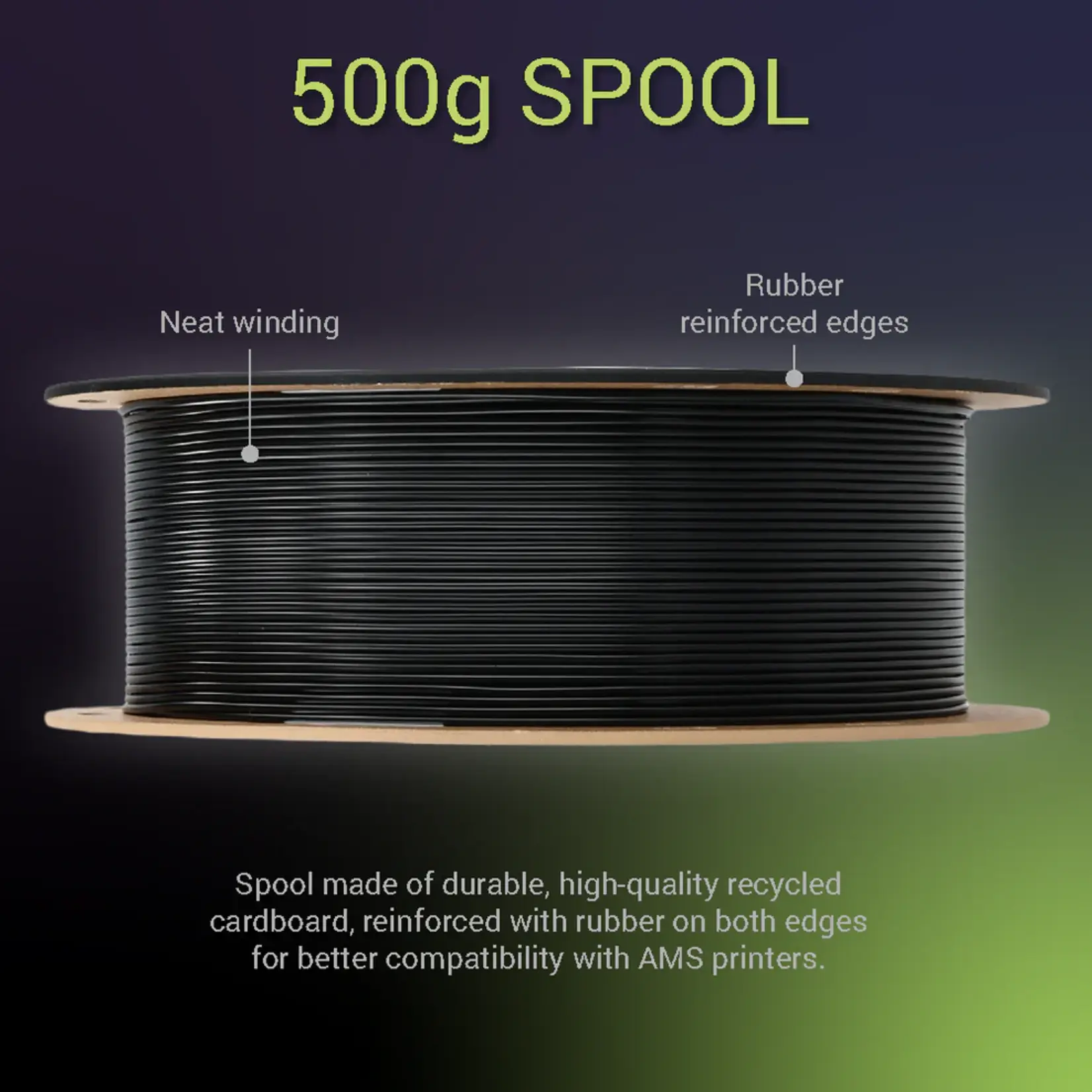 Polymaker Fiberon PETG-ESD Zwart 500 g 1,75 mm