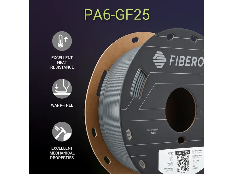 Polymaker Fiberon PA6-GF20 Grey 500g 1.75 mm
