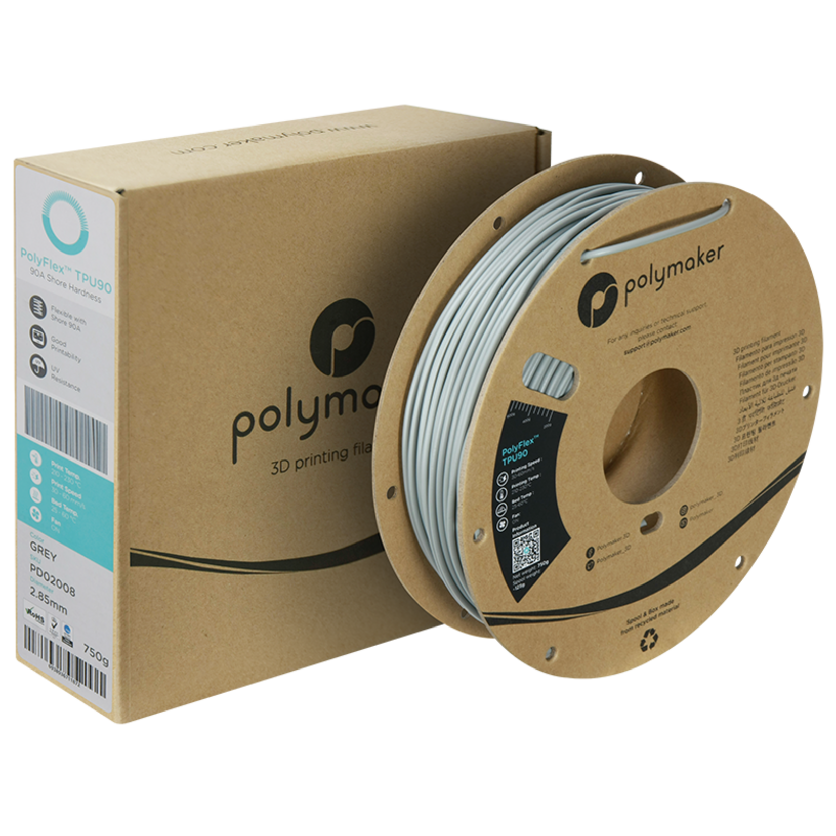 Polymaker Polyflex TPU-90A Grey