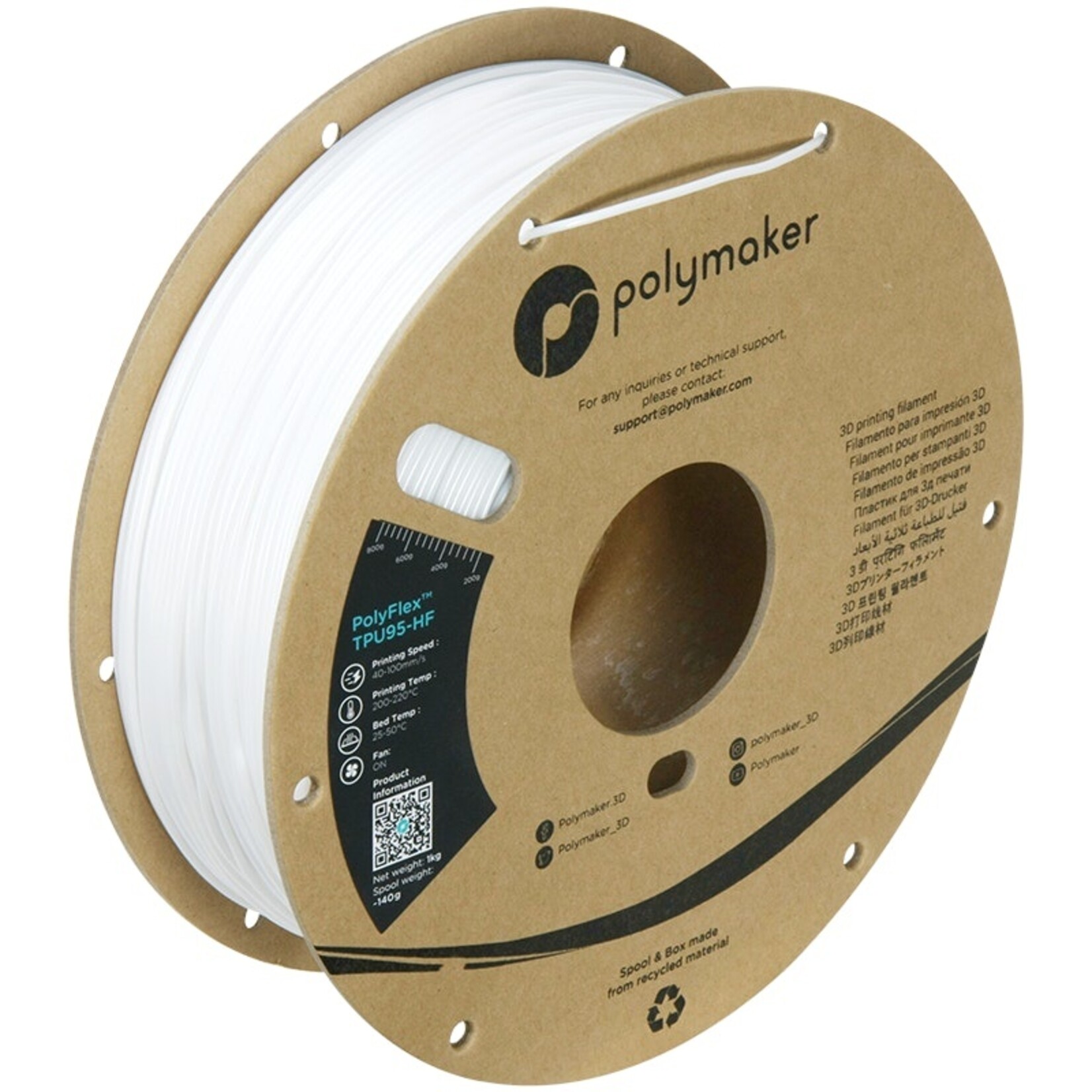 Polymaker PolyFlex Industrial TPU-95 HF Wit