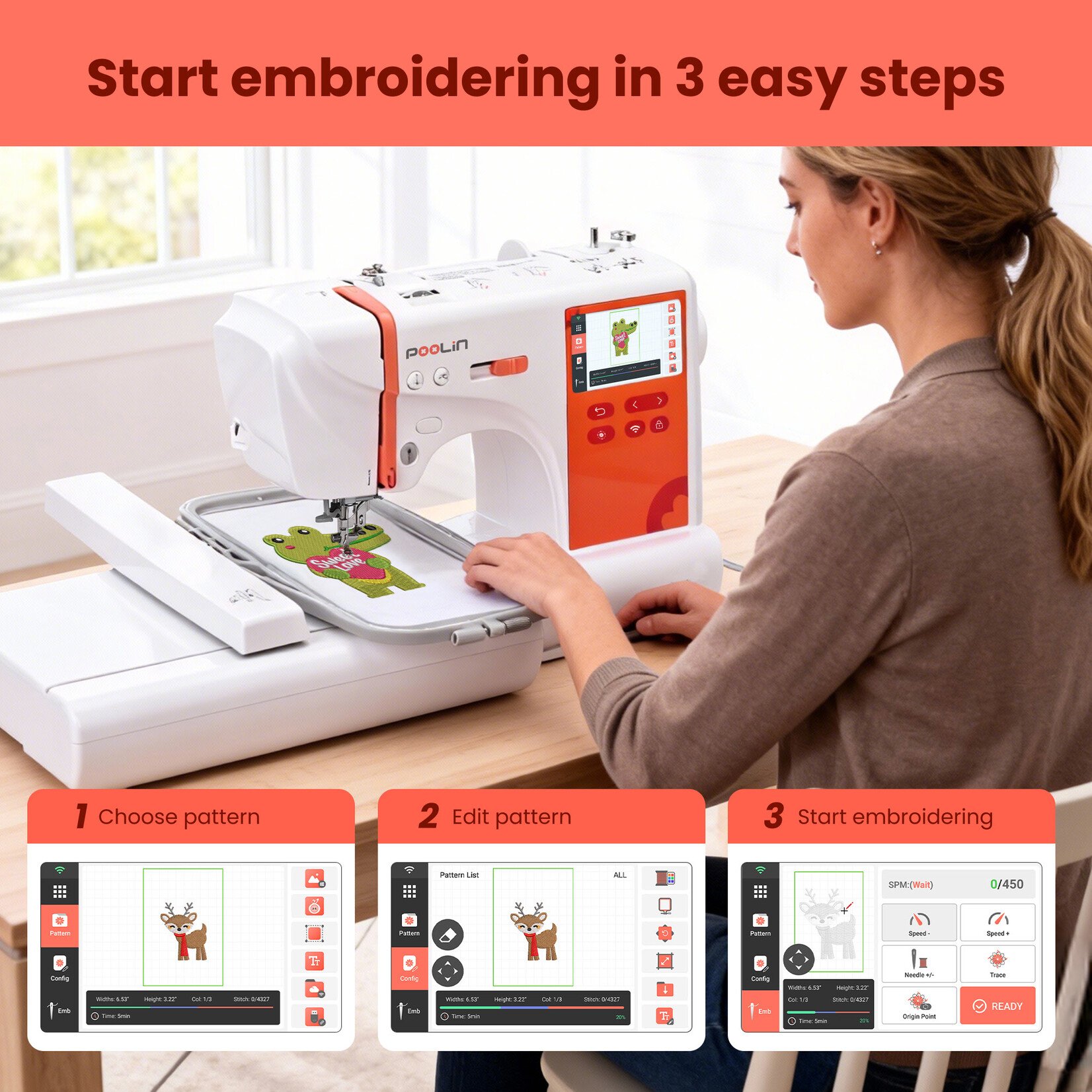 PooLin EOC03 Embroidery Machine