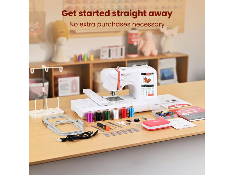 PooLin EOC05 Embroidery Machine (red)