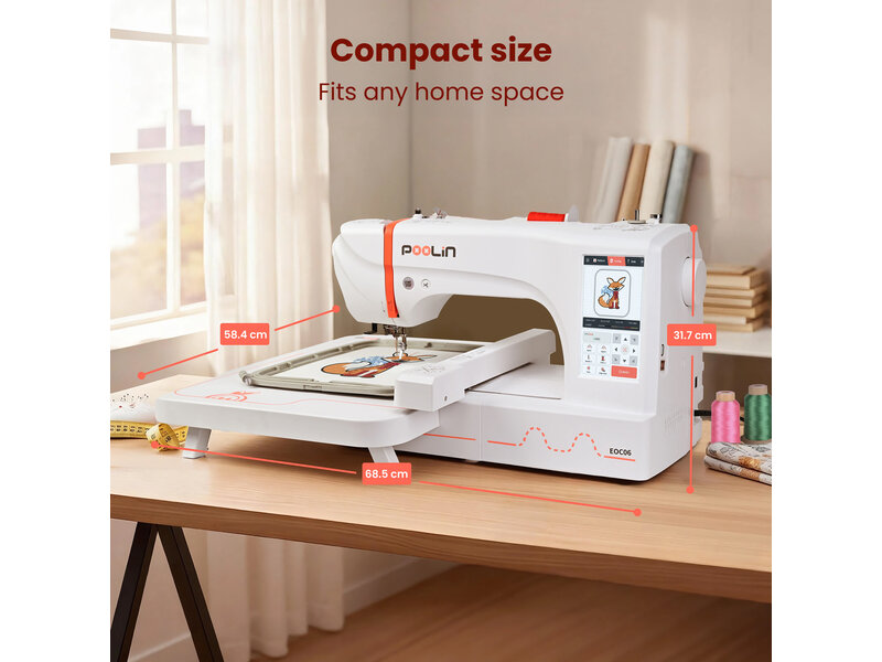 PooLin EOC06 Embroidery Machine (red)