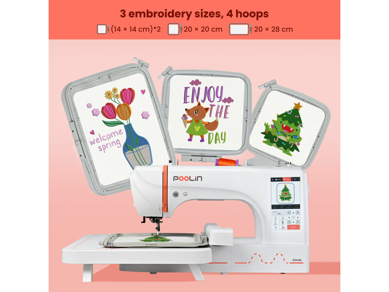 PooLin EOC06 Embroidery Machine (red)