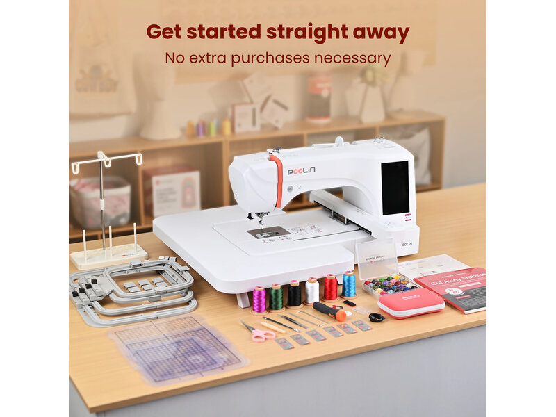 PooLin EOC06 Embroidery Machine (red)