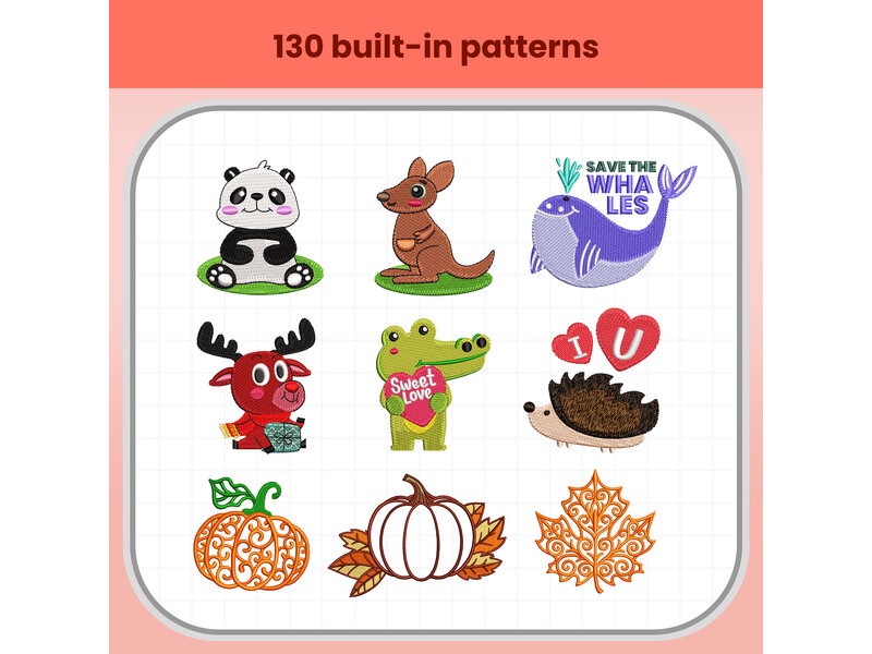 PooLin EOC05 2-in-1 Sewing & Embroidery Machine (red)