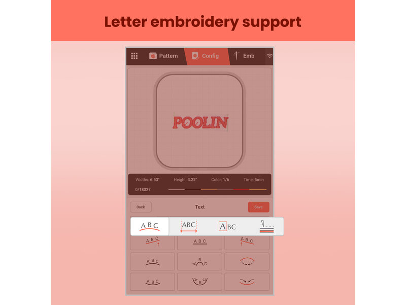 PooLin EOC05 2-in-1 Sewing & Embroidery Machine (red)