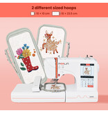 PooLin EOC05 2-in-1 Sewing & Embroidery Machine (red)