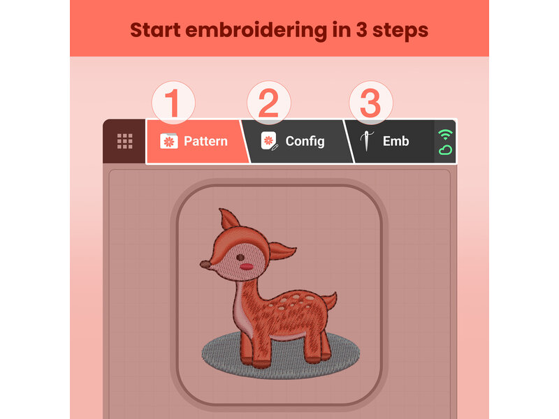 PooLin EOC05 2-in-1 Sewing & Embroidery Machine (red)