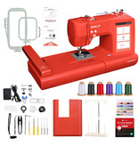 PooLin EOC05 2-in-1 Sewing & Embroidery Machine (red)