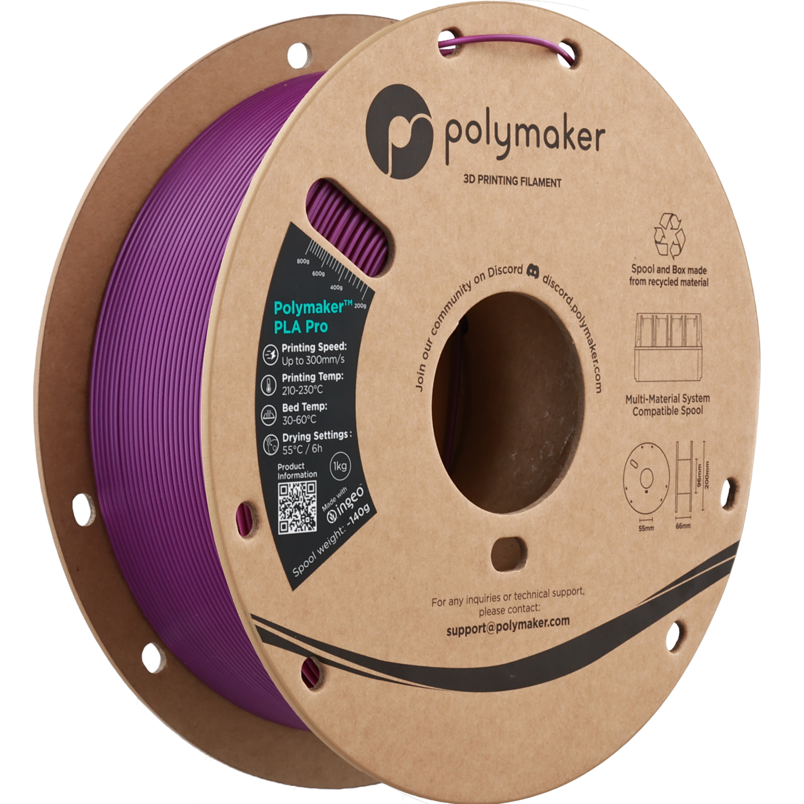 Polymaker PLA Pro - Prune métallisée