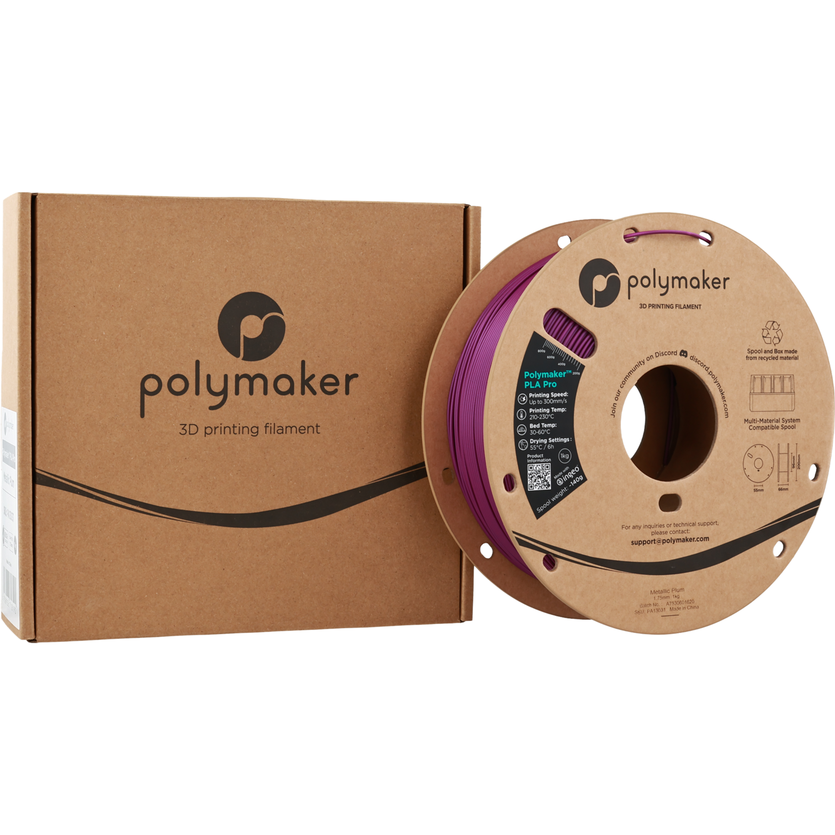 Polymaker PLA Pro - Prune métallisée