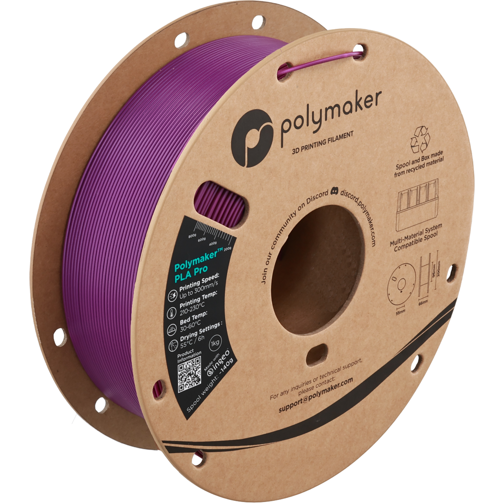 Polymaker PLA Pro - Prune métallisée