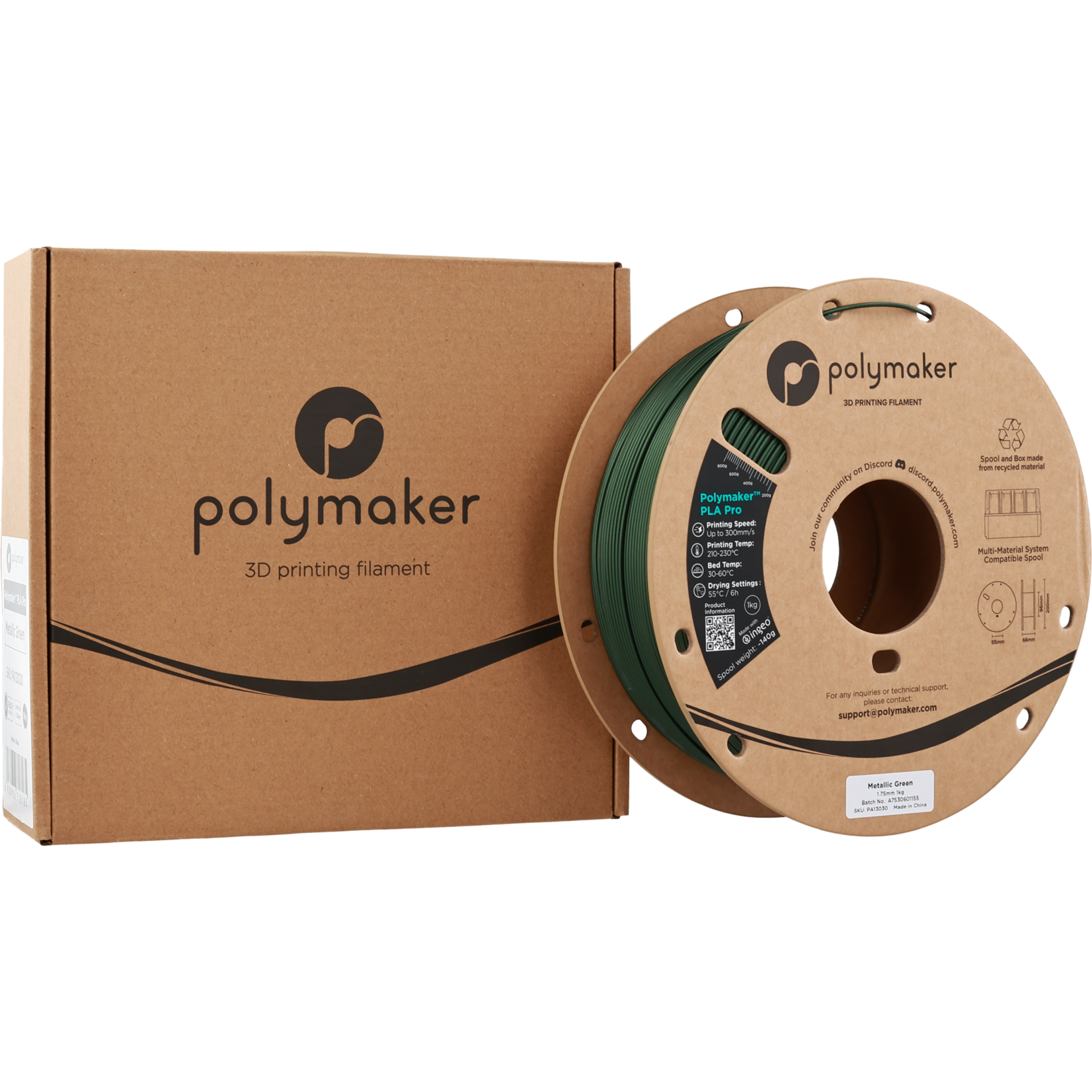 Polymaker PLA Pro - Vert métallisé