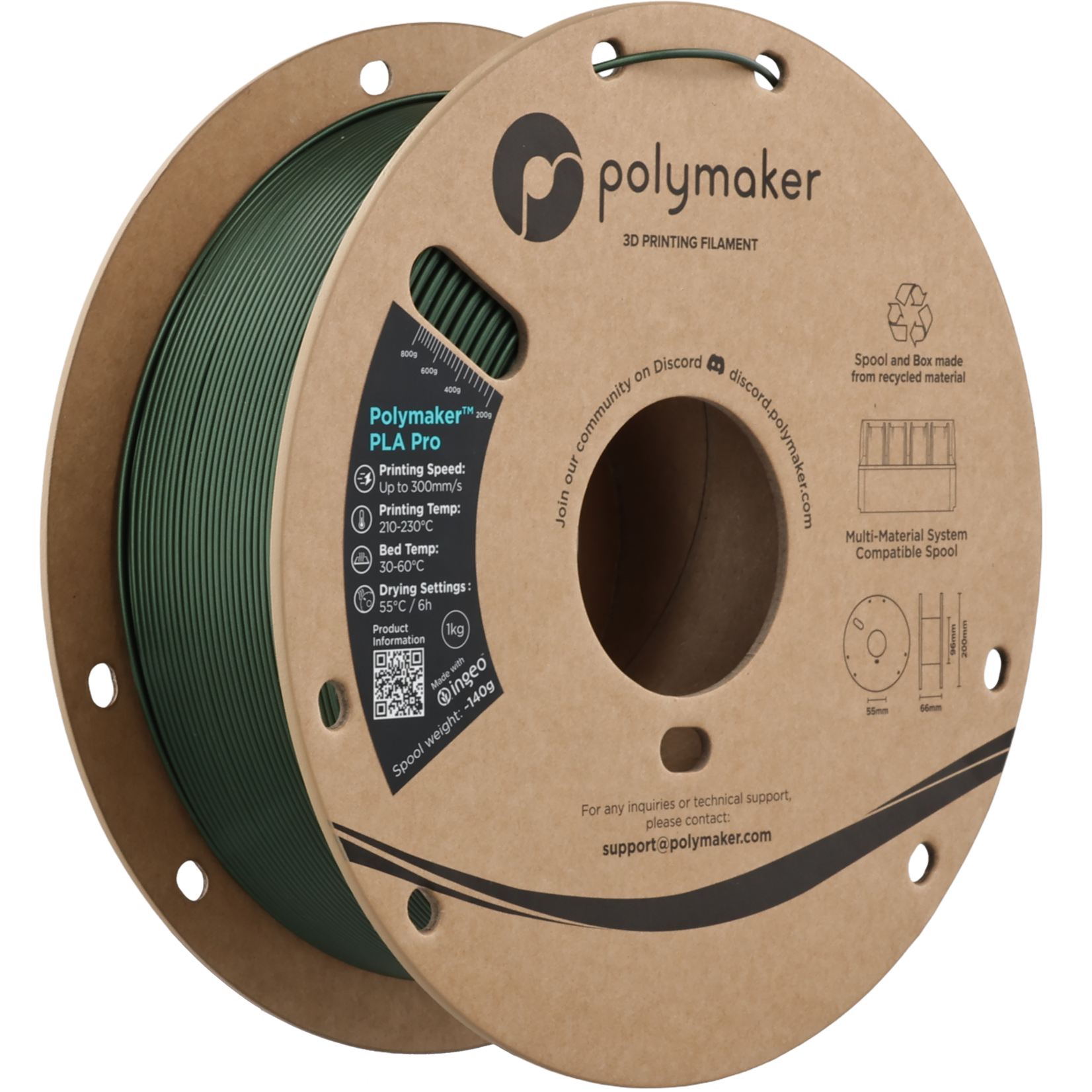 Polymaker PLA Pro - Vert métallisé
