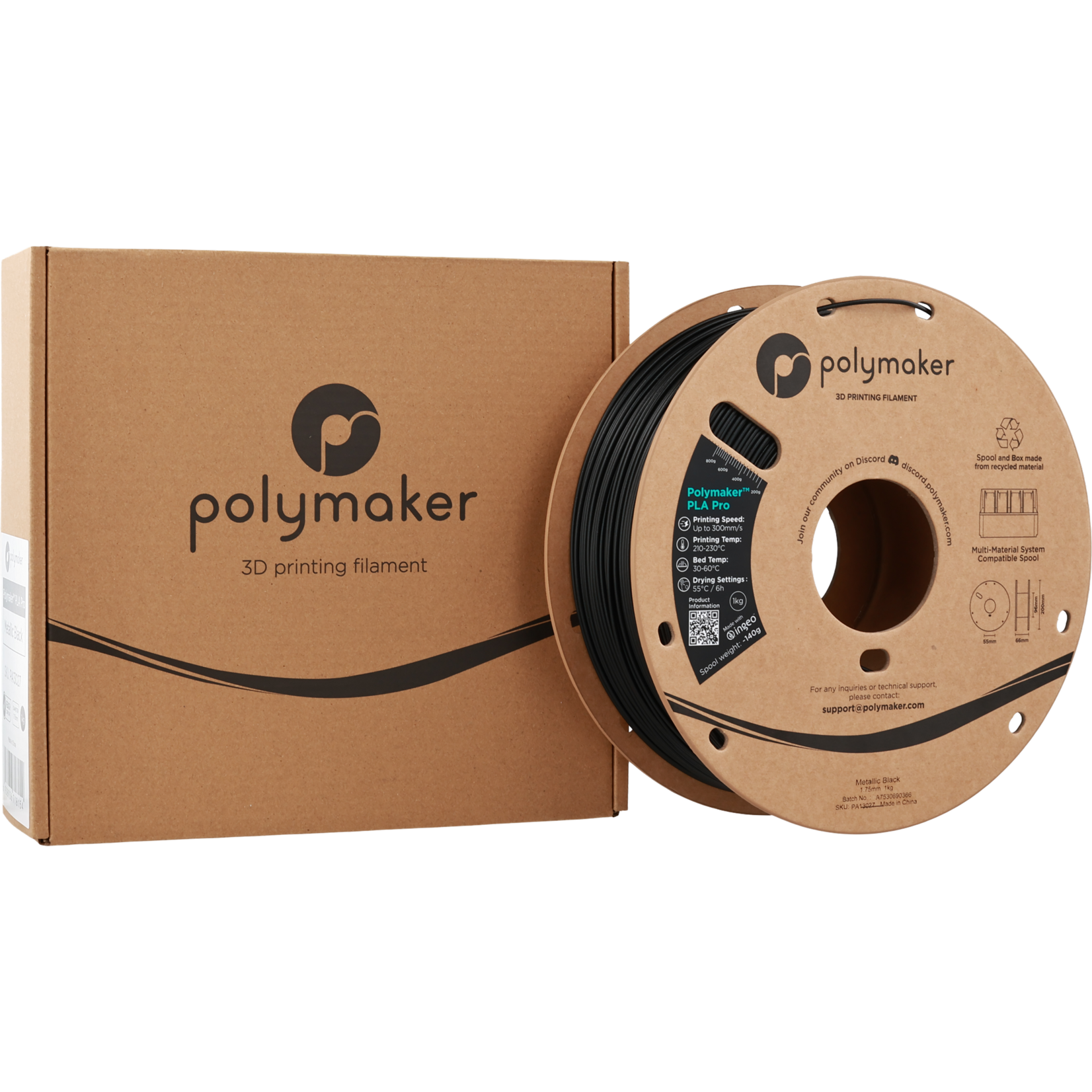 Polymaker PLA Pro - Noir métallisé