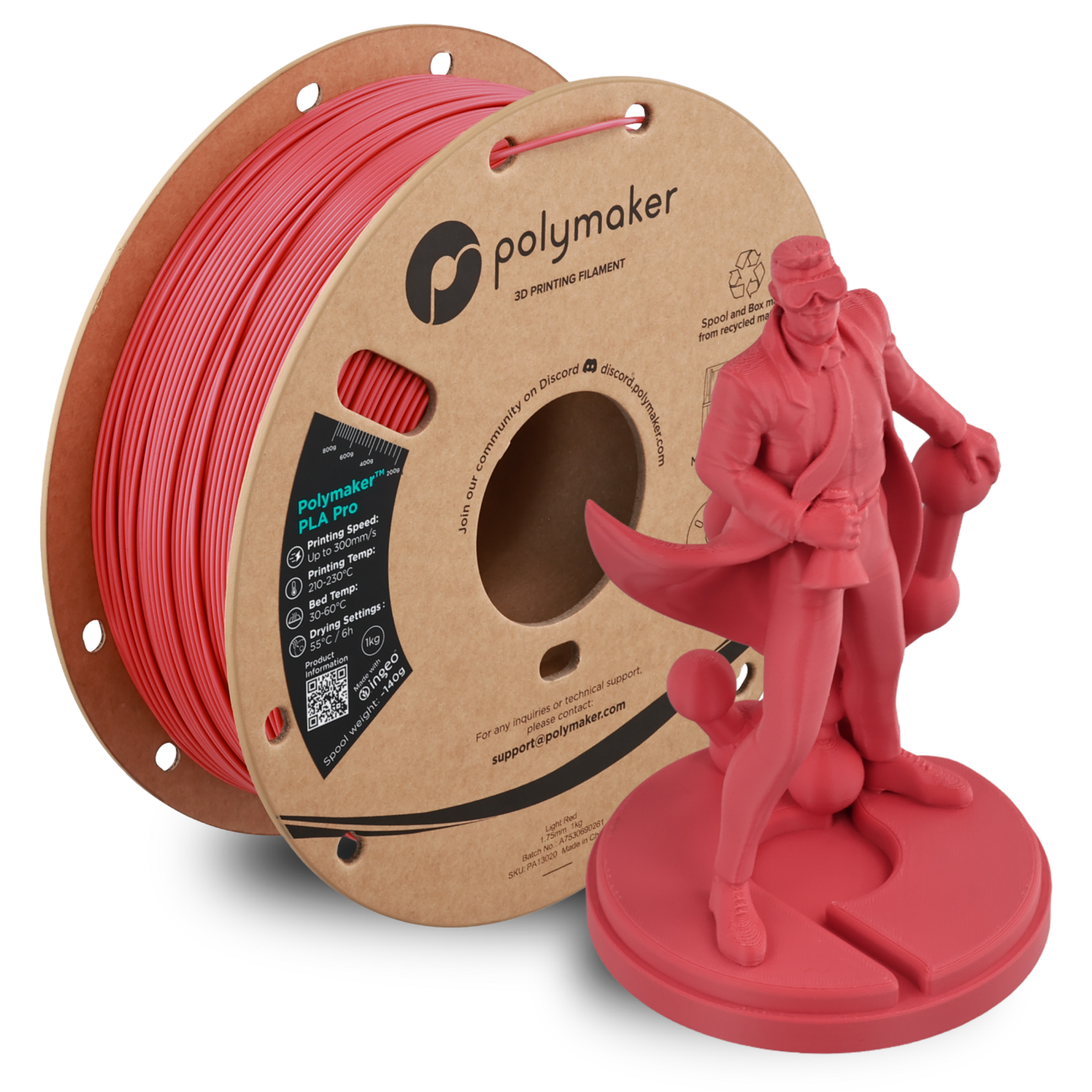 Polymaker PLA Pro - Rouge clair