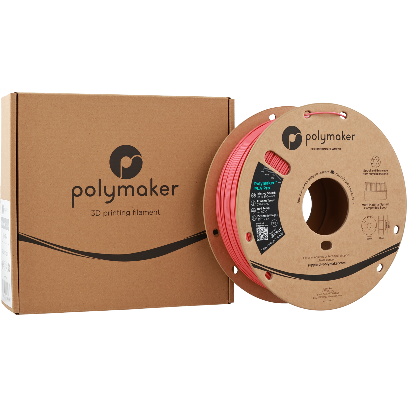 Polymaker PLA Pro - Rouge clair
