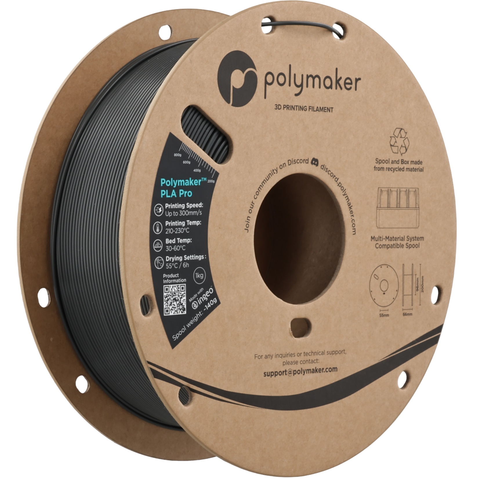 Polymaker PLA Pro - Gris foncé