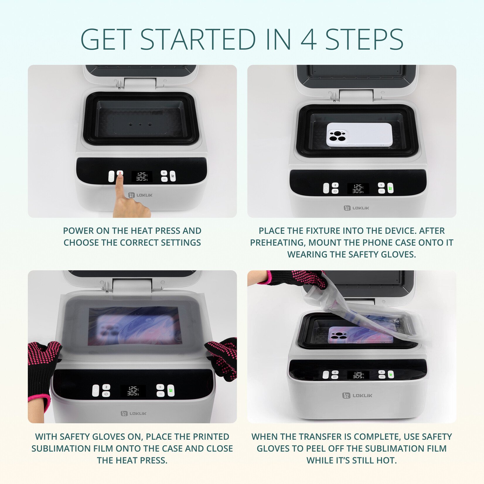 LOKLiK Phone Case Heat Press - Daisy White