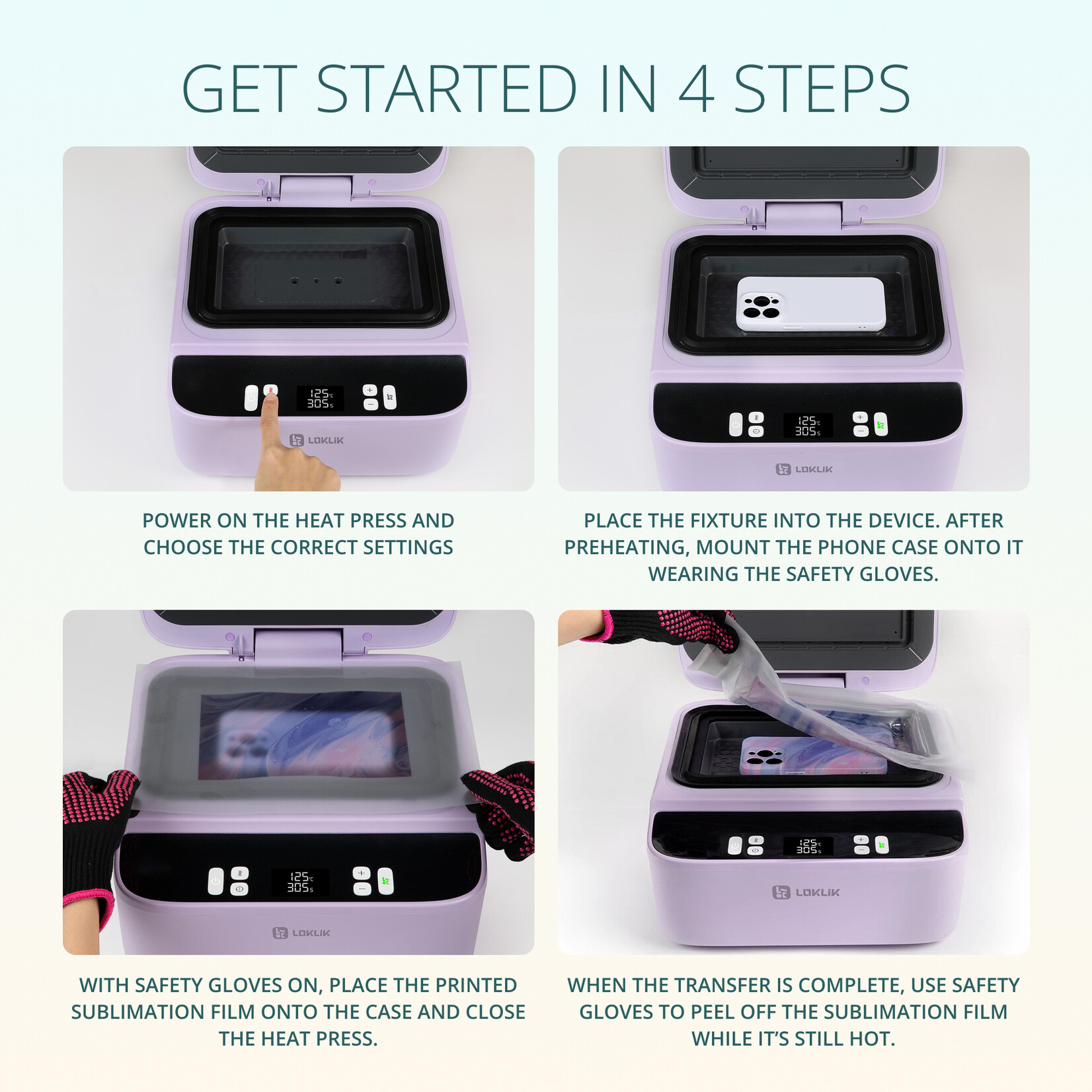 LOKLiK Phone Case Heat Press - Lavender Purple