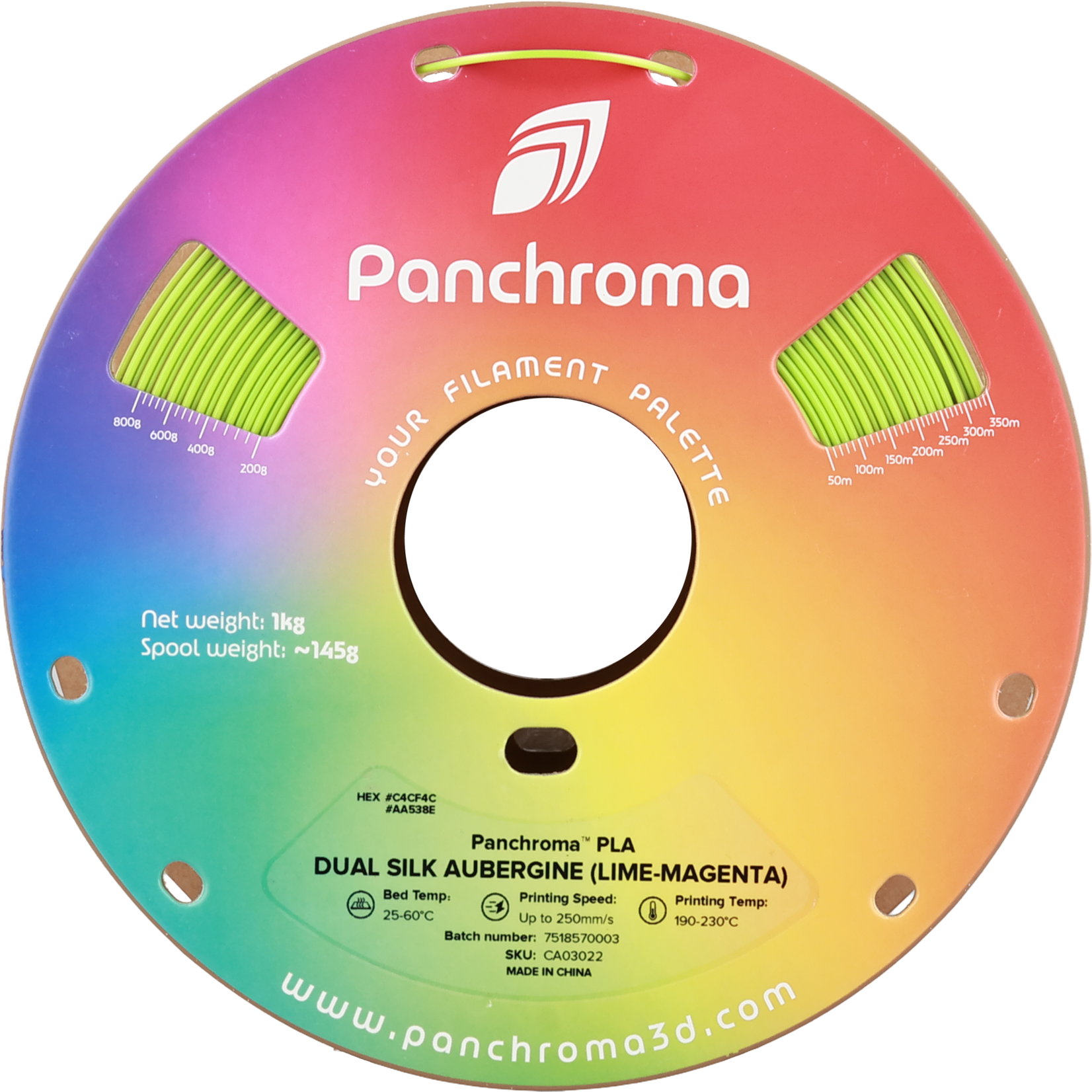 Polymaker Panchroma Dual Silk PLA - Dual Silk Aubergine (Limoen-Magenta)