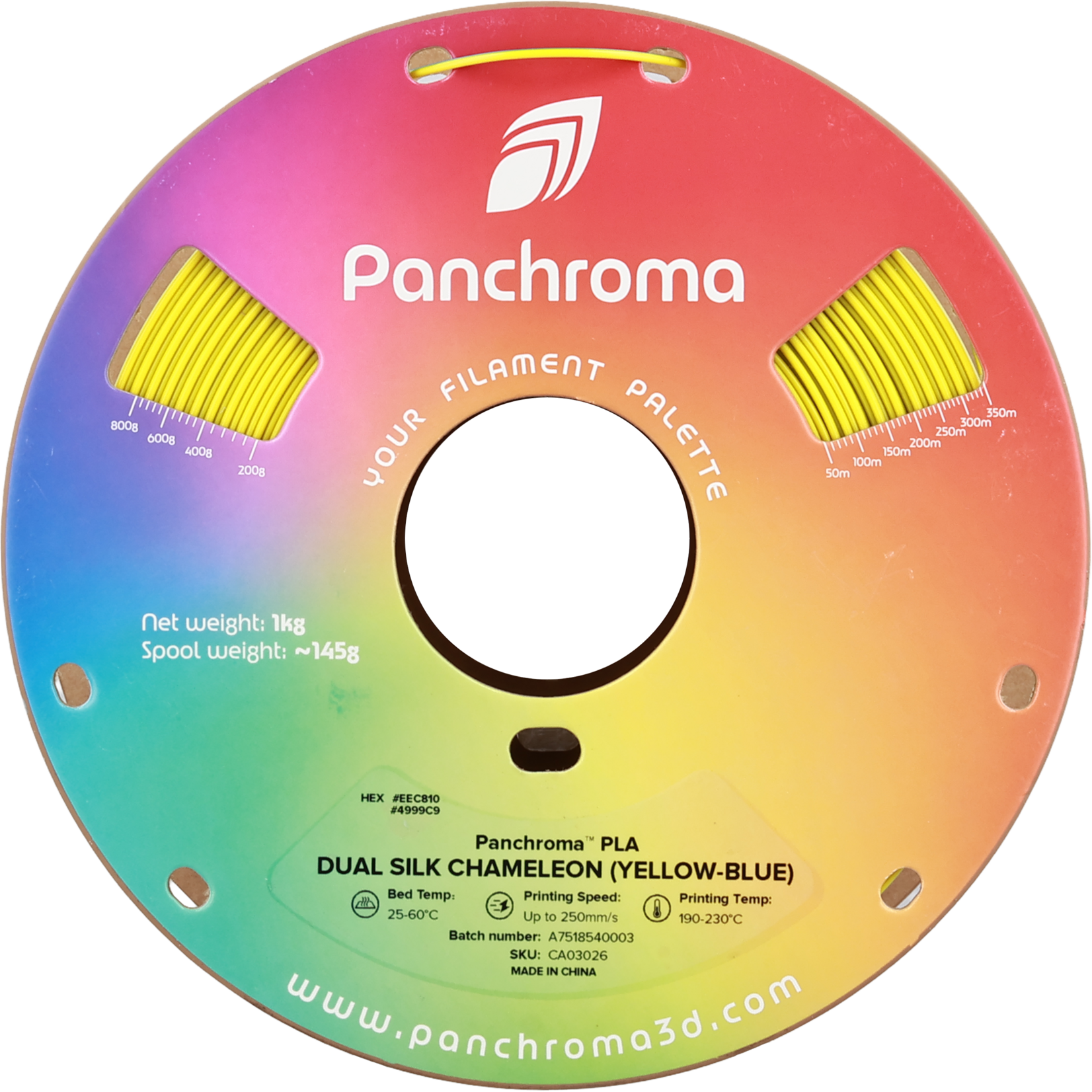 Polymaker Panchroma Dual Silk PLA - Dual Silk Chameleon (geel-blauw)
