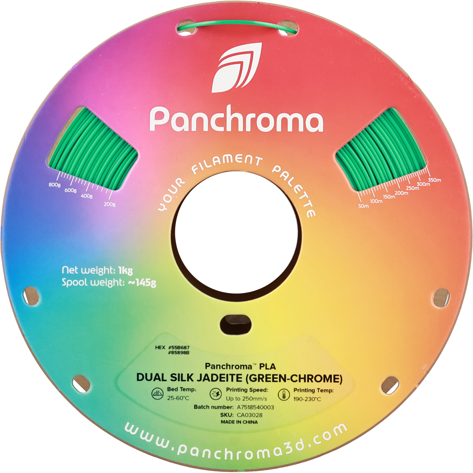 Polymaker Panchroma Dual Silk PLA - Dual Silk Jadeite (groen-chroom)