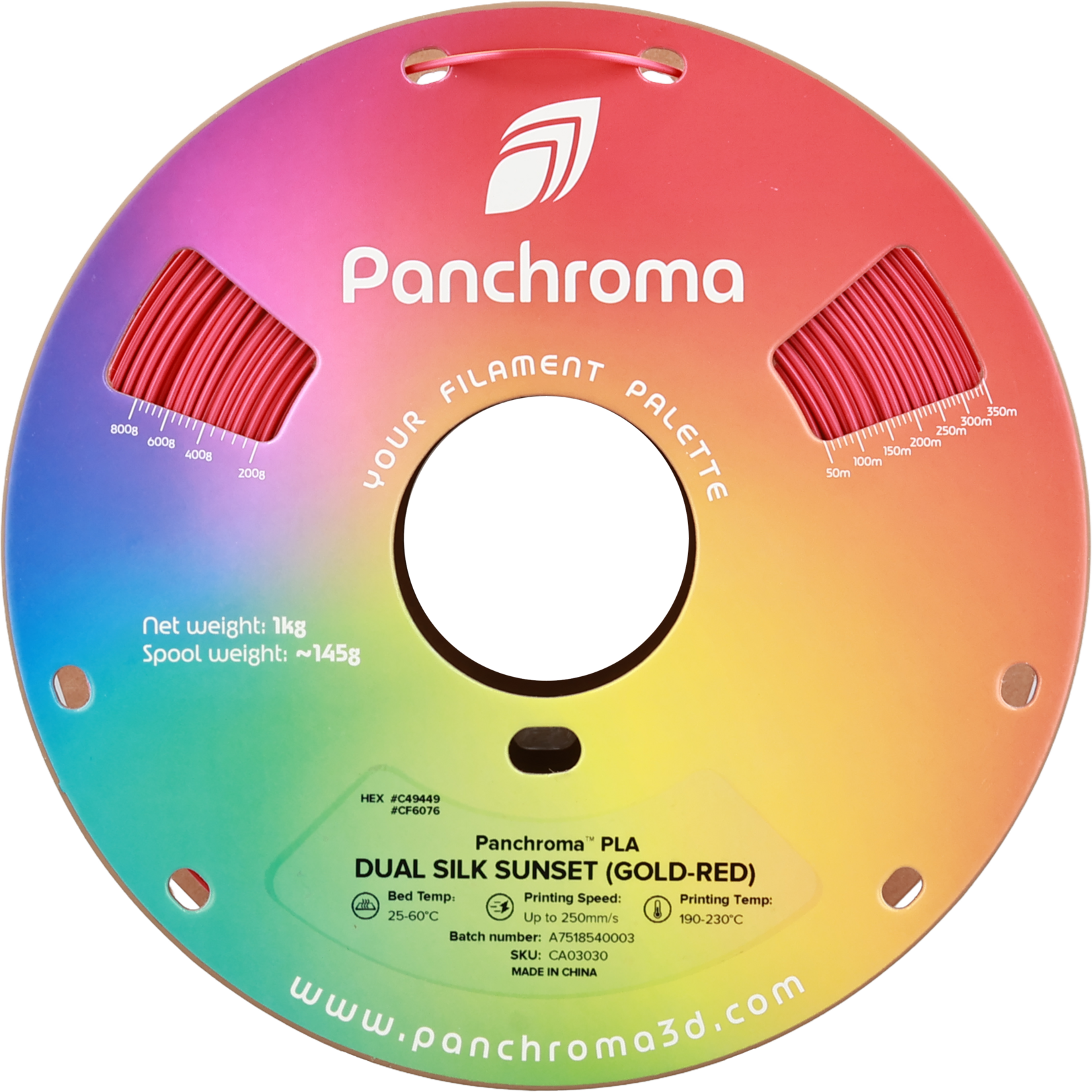 Polymaker Panchroma PLA Dual Silk Sunset (Gold-Red)