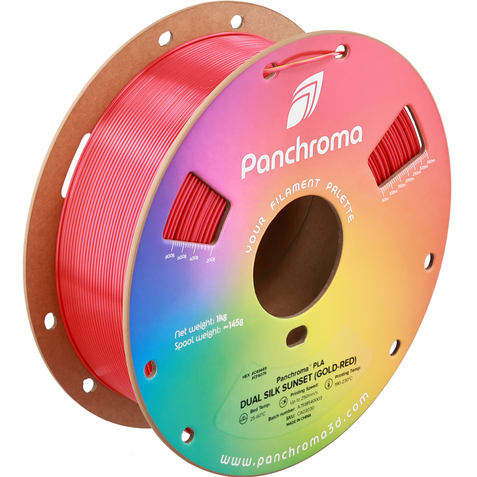 Polymaker Panchroma PLA Dual Silk Sunset (Gold-Red)