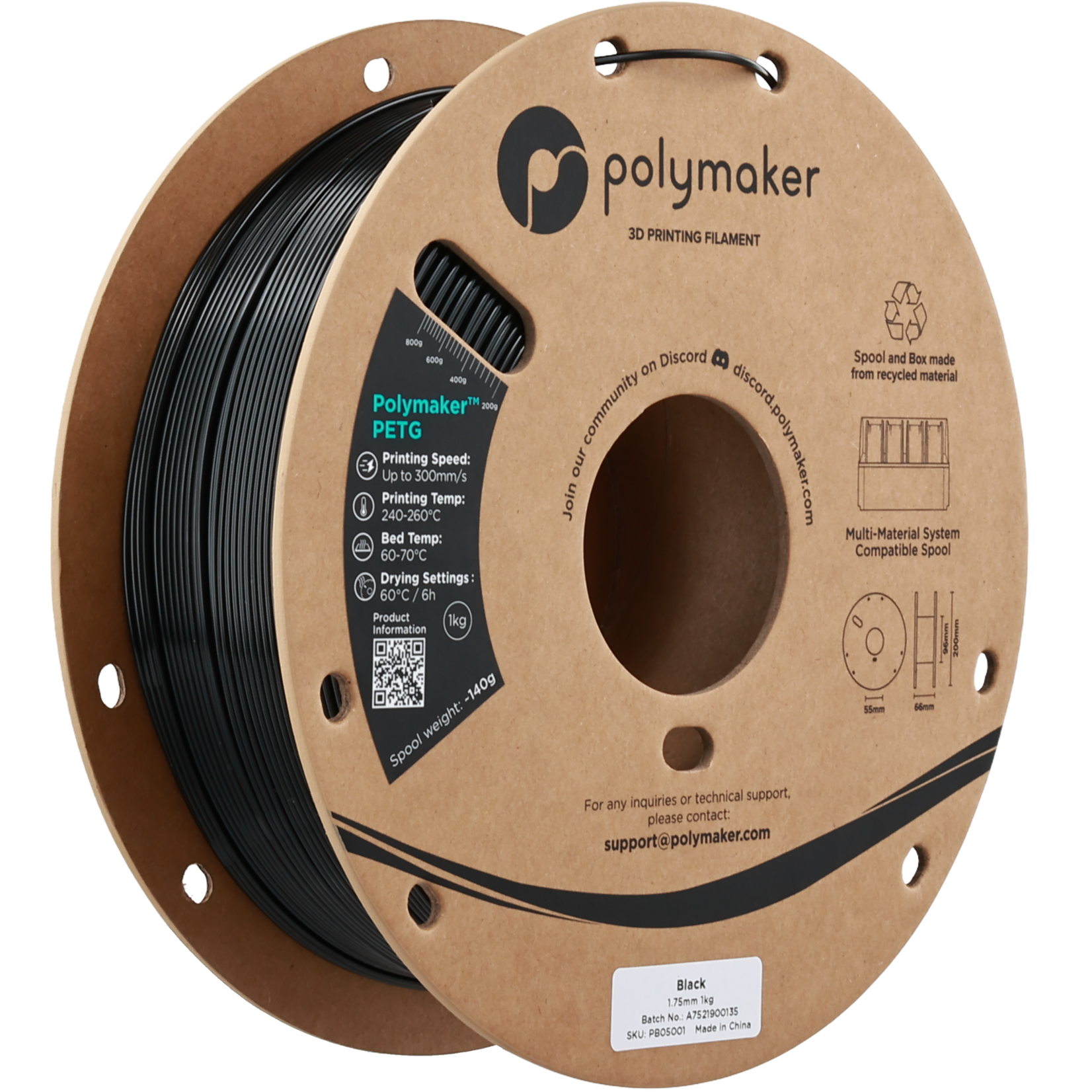 Polymaker PETG - Zwart