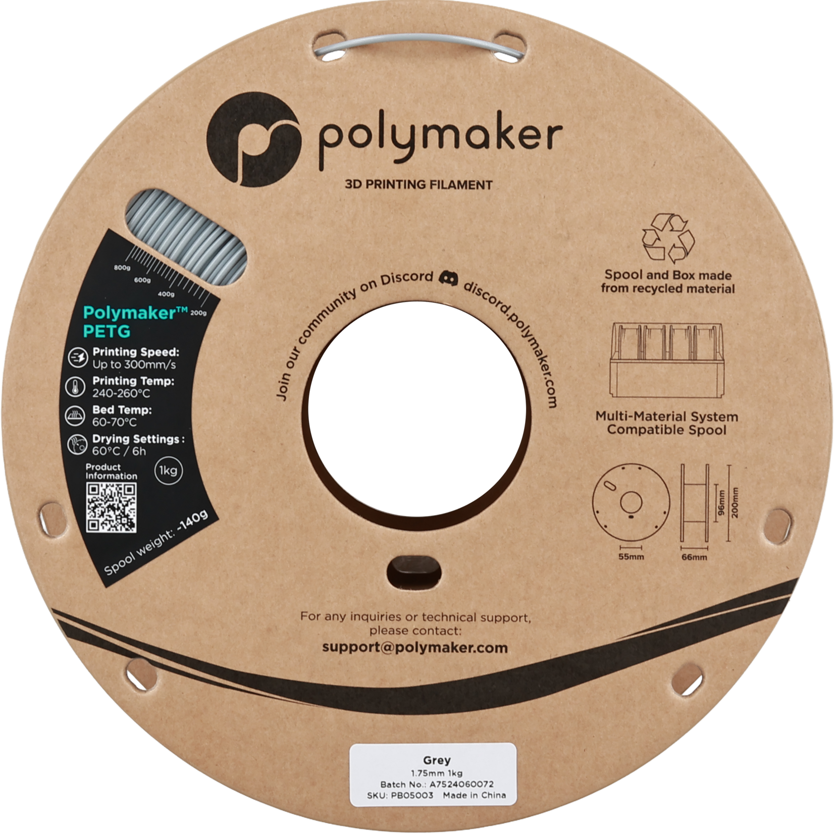 Polymaker PETG - Grijs