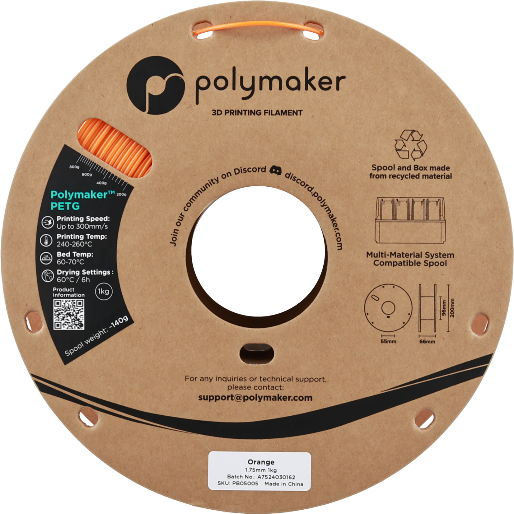 Polymaker PETG - Oranje