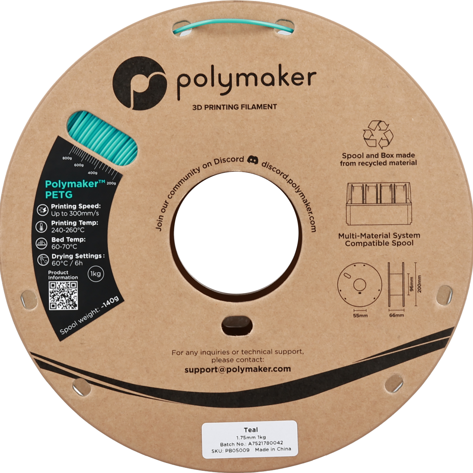 Polymaker PETG - Blauwgroen