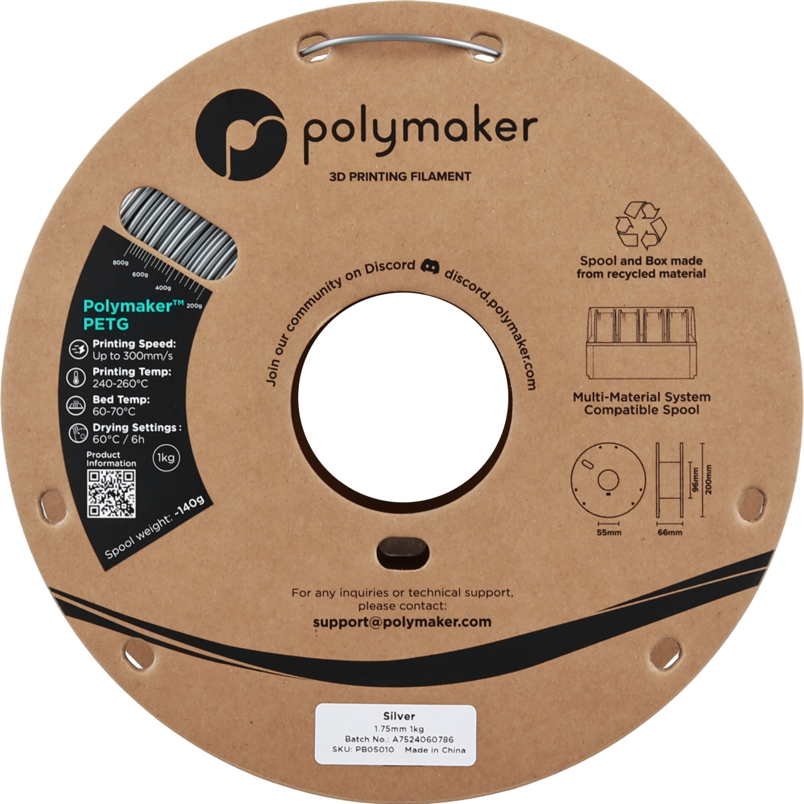 Polymaker PETG - Zilver