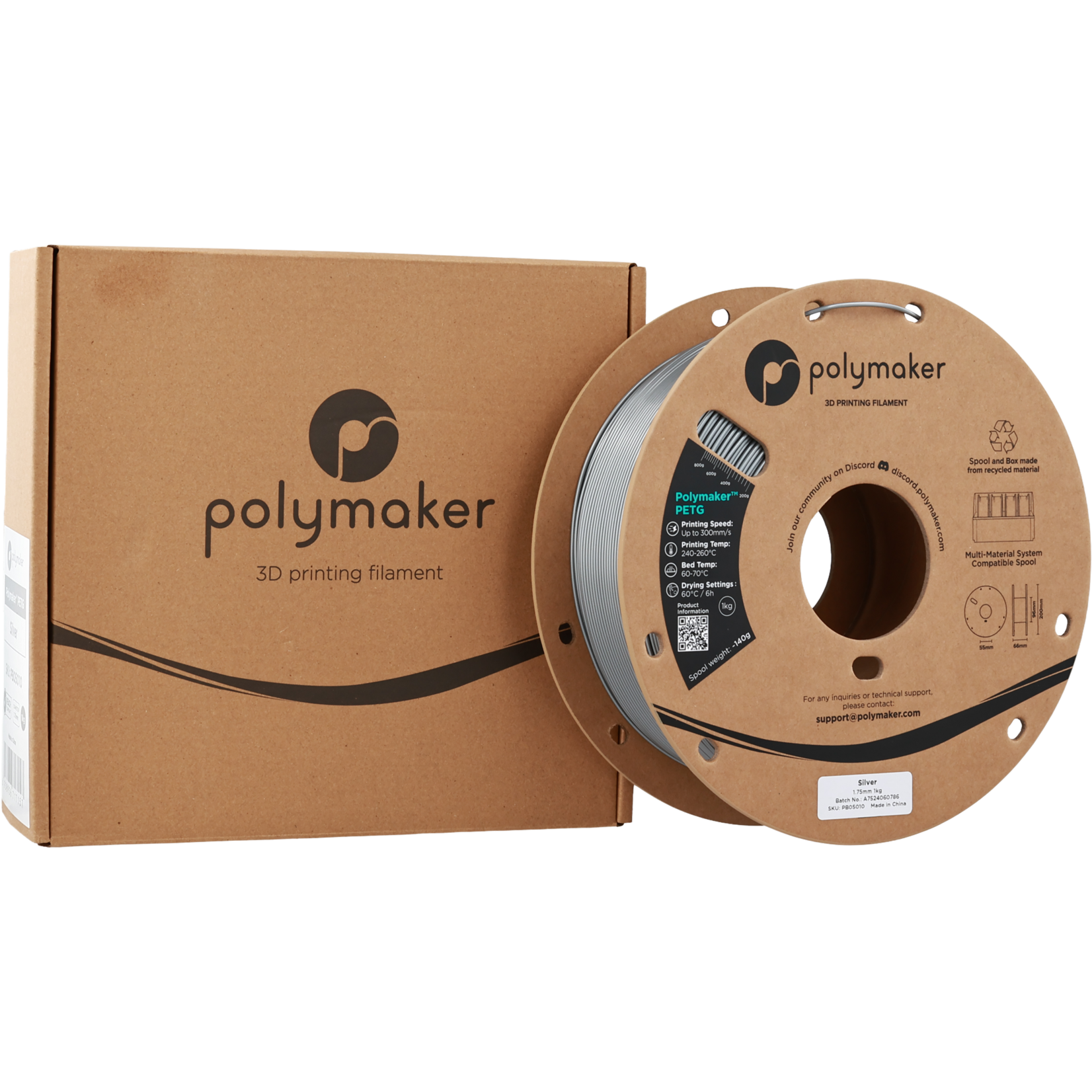 Polymaker PETG - Zilver