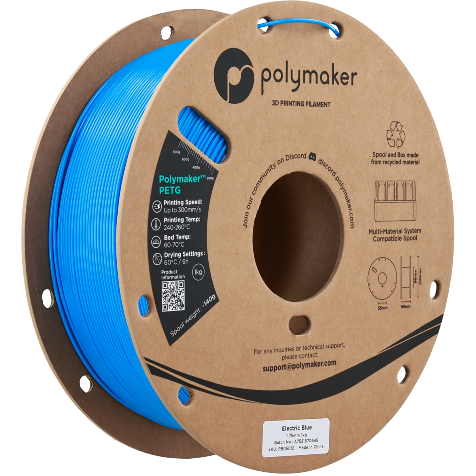 Polymaker PETG - Elektrisch blauw